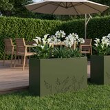  Vrtna saksija Maslinastozelena 80 x 30 x 49 cm Čelična vrata | shoptok.hr