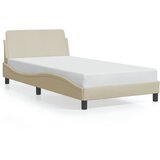  The Living Store Posteljni okvir z vzglavjem krem 100x200 cm blago - Posteljni Okvir, (21442623) | Shoptok.si