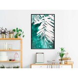  Poster - White Palm on Teal Background 20x30 | shoptok.hr