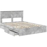  Postelja s shranjevanjem z vzglavjem Betonsko siva 150 x 200 cm, (5000105791) | Shoptok.si