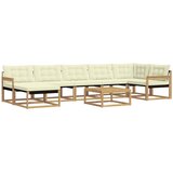  Set vanjskih sofa 8 kom. Bijela i krem Čvrsto drvo akacije | shoptok.hr