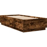vidaXL Posteljni okvir dimljeni hrast 90x200 cm inženirski les | Shoptok.si