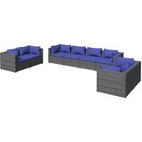  Vrtna sedežna garnitura 8-delna z blazinami poli ratan siva, (20673362) | Shoptok.si