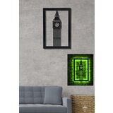 Wallity zidna led dekoracija big ben, 40 x 120 x 3.5 cm, 22.68 w, zelena Cene