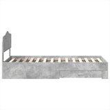  Okvir za krevet s uzglavljem Betonski sivi 90 x 190 cm | shoptok.hr