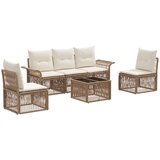 vidaXL Vrtna sedežna garnitura 6 pcs Bež poli ratan, (5000269885) | Shoptok.si