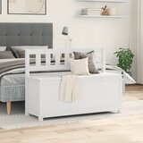  Klupa bijela 110 x 41 x 76,5 cm od masivne borovine | shoptok.hr