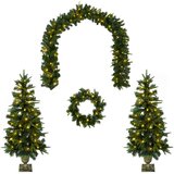  Set mini božićnih drvaca 120 cm 275 LED lampica Topla bijela | shoptok.hr