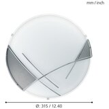 Eglo Raya plafonjera/1 e27 1x60w krom/šarena-srebrna | shoptok.hr