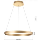  orion- led prigušiva luster na sajli kolk LED/60W/230V 2700/3000/4000K prečnik 60 cm zlatna | Eponuda.com