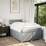 vidaXL Boxspring postelja z vzmetnico svetlo siva 120x190 cm blago | Shoptok.si