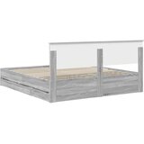  Krevetna konstrukcija Siva Sonoma 200 x 200 cm Inženjersko Drvo | shoptok.hr
