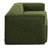 Kave Home Zelena sedežna garnitura iz rebrastega žameta 240 cm Blok – | Shoptok.si