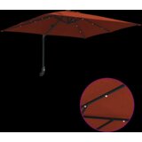 vidaXL Vrtni dežnik Terakota 248.5 x 247.5 x 160 cm blago | Shoptok.si