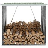 vidaXL Vrtna lopa za drva pocinkano jeklo 163x83x154 cm zelena, (20722733) Cene