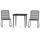  3-dijelni vrtni blagovaonski set crni | shoptok.hr