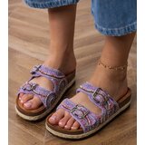 Gemre Purple ethnic sandals with buckles on straps Zebrina | ePonuda.com