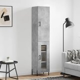 vidaXL Visoka omara betonsko siva 34,5x34x180 cm inženirski les | Shoptok.si
