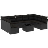  10-dijelni set vrtnih sofa s jastucima crni od poliratana | shoptok.hr