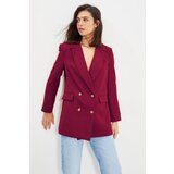 Trendyol Burgundy Oversize Lined Buttoned Woven Blazer Jacket | Eponuda.ba