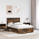  Krevetna konstrukcija s ladicama Dimljeni hrast 135 x 190 cm | shoptok.hr