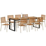  Vrtni set za objed 9 pcs Bež i smeđa poliratan | shoptok.hr