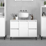  The Living Store Omarica za umivalnik visok sijaj bela 80x33x60cm inženirski les - Omarica Za Umivalnik, (21486235) | Shoptok.si