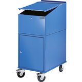 eurokraft pro Pomični pult, z omaro z 2 policama, svetlo moder RAL 5012 | Shoptok.si