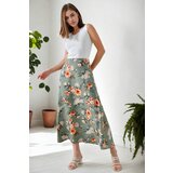 Dewberry 16652 Womens Midi Woven Skirt-NEFTİ | Shoptok.si