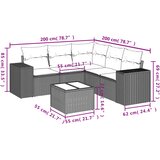  6-dijelni set vrtnih sofa od poliratana s jastucima sivi | shoptok.hr