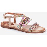 Boto Ladies Sandals With Decoration And Braided Straps Beige Delyra | ePonuda.com