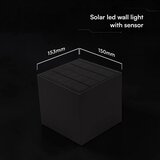  Solarna LED zidna svetiljka sa senzorom LED/9W/3,7V 3000/4000/5000K IP65 2600mAh crna | Eponuda.com