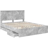  Krevetna konstrukcija s ladicama Betonski sivi 150 x 200 cm | shoptok.hr