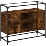 vidaXL Komoda sa staklenom površinom boja hrasta 98x35x81 cm drvena | shoptok.hr