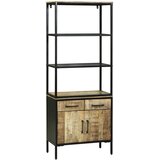  Highboard s ladicama Smeđa 70 x 35 x 180 cm Čvrsto drvo manga Slike
