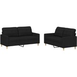 Maison Chic Sedežna garnitura - kavč 2-delna z blazinami črno blago, (21728683) | Shoptok.si