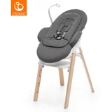 Stokke otroški stolček steps™ natural legs/white seat + gugalni ležalnik steps™ white deep grey