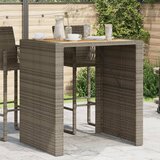 vidaXL Vrtni barski stol s drvenom pločom sivi 105x80x110 cm poliratan | shoptok.hr