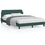  Posteljni okvir brez vzmetnice temno zelen 140x190 cm žamet | Shoptok.si