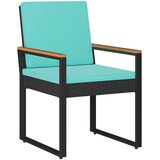  Set vanjskog namještaja 4 pcs Crna i Tirkizna poliratan | shoptok.hr