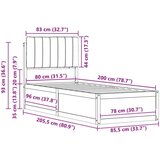 vidaXL Posteljni okvir z oblazinjenim vzglavjem Črna 80 x 200 cm | Shoptok.si