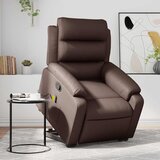 Maison Chic masažni naslanjač - Relax naslanjač s funkcijo vstajanja rjavo umetno usnje, (22061341) | Shoptok.si
