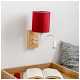  Brilagi-LED Zidna lampa NUBILA WOOD 1xE27/25W/230V+LED/3W hrast/pompejska crvena | Eponuda.com
