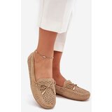 Boto Ladies moccasins with perforated pattern and lacing Khaki Mirisa | shoptok.hr