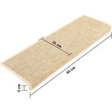  Samolepilne preproge za stopnice sisal 15 kosov 65x21x4 cm bež, (20753537) | Shoptok.si