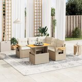 6-dijelni set vrtnih sofa s jastucima bež od poliratana | shoptok.hr
