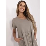 Italy Moda Dress-MO-SK-1005.67-dark beige | Shoptok.si