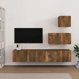 The Living Store Komplet TV omaric 4-delni dimljen hrast inženirski les - TV Omarica, (21374411) Cene