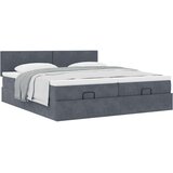 vidaXL Otomanski posteljni okvir z vzmetnicami siv 160x200 cm žamet | Shoptok.si