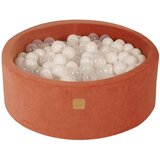 MeowBaby Bazen z žogicami, 90x30 cm z 200 žogicami, žamet, marsala rdeča: prozorna/bela, (21295054) | Shoptok.si
